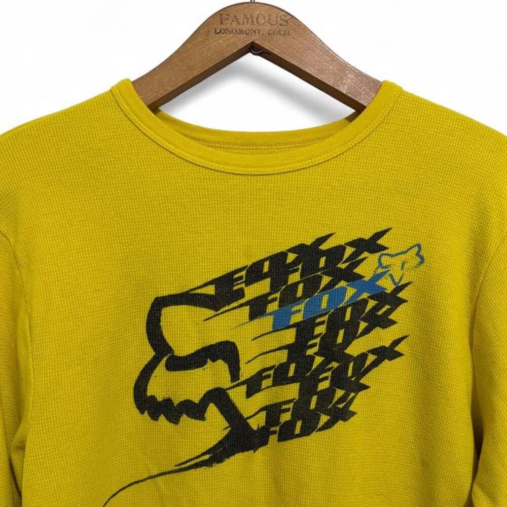 Fox Racing Thermal Long Sleeve Shirt Size XXL Mustard Yellow Waffle Knit